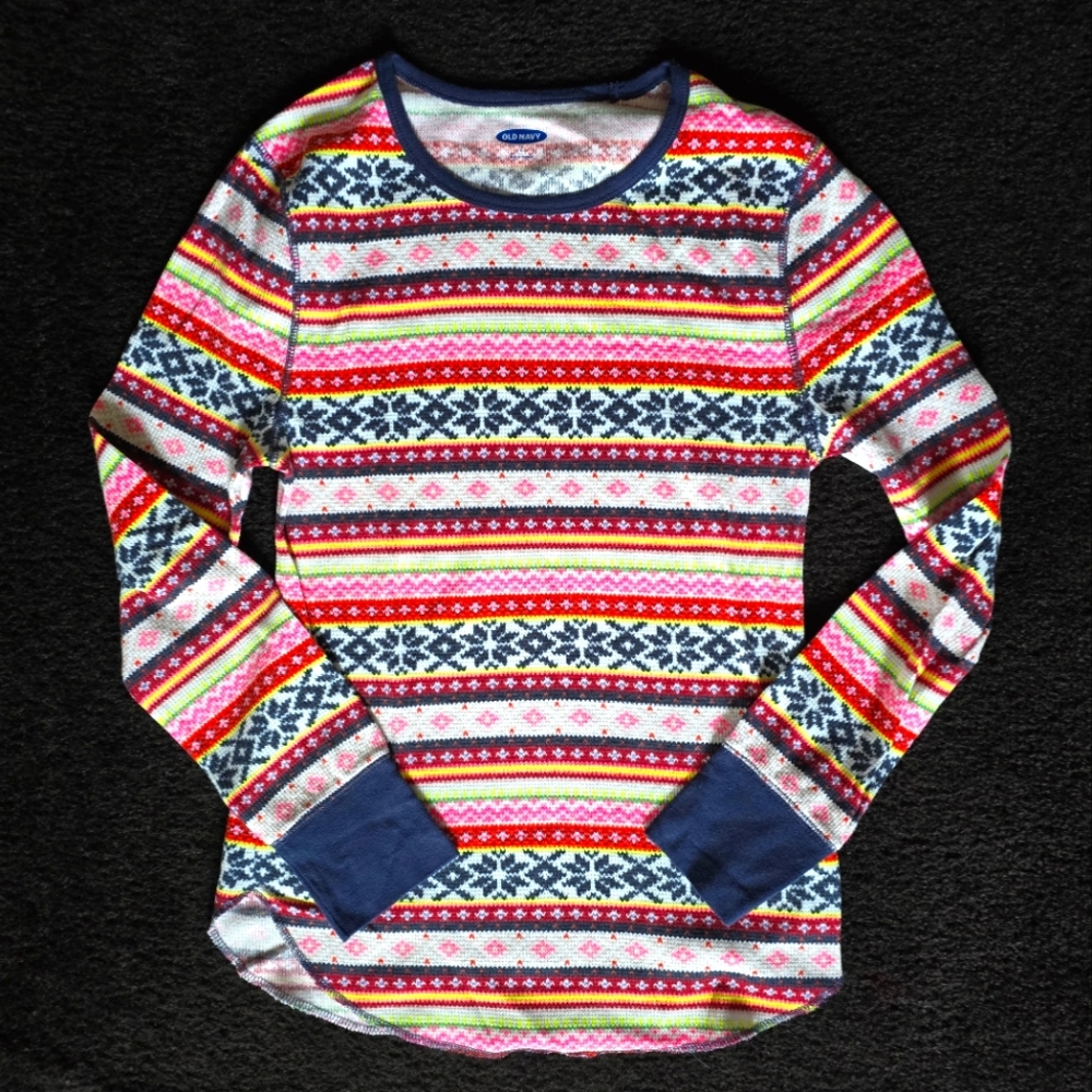 Old Navy Christmas Holiday Thermal Long John Shirt Pajama